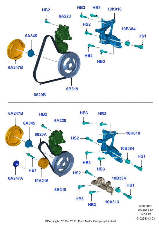 FORD 1624447 - Parazīt / Vadrullītis, Ķīļrievu siksna onlydrive.pro