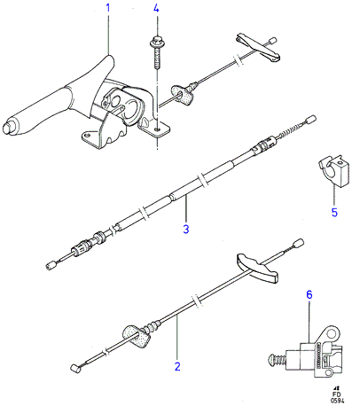 FORD 7264793 - Trosas, stovėjimo stabdys onlydrive.pro