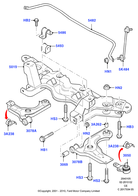 FORD 1038960* - Stiprināšanas skrūve, Svira onlydrive.pro