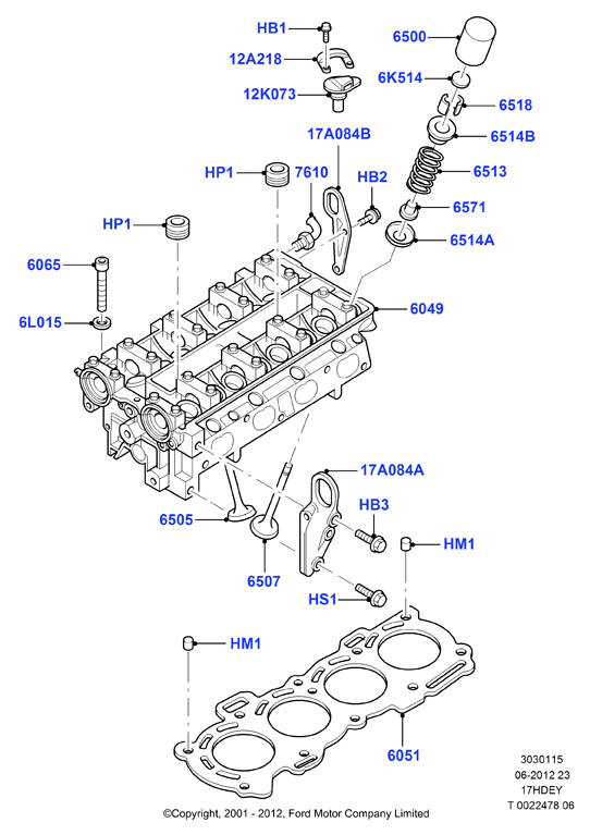 FORD 1 029 213 - Cylinder head, zetec 1.7 dohc efi: 8 pcs. onlydrive.pro