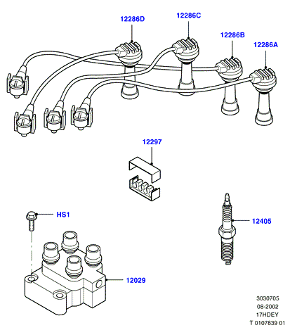 FORD 1090749 - Ignition coil and wires/spark plugs, zetec 1.7 dohc efi: 4 pcs. onlydrive.pro