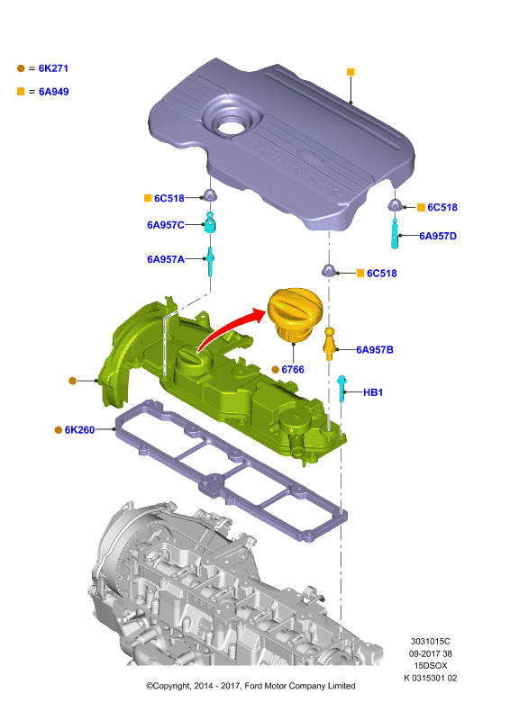 FORD 1 685 815 - Cover - Cylinder Head onlydrive.pro