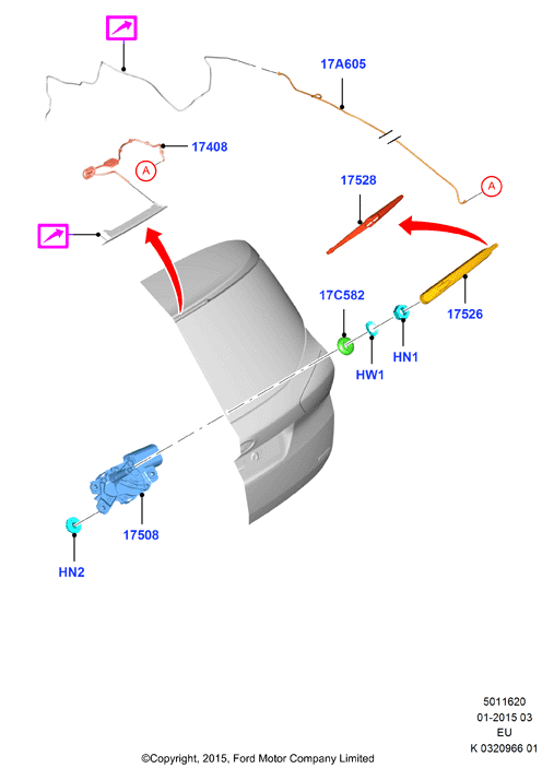 FORD 1686897 - Rear window wiper and washer: 1 pcs. onlydrive.pro