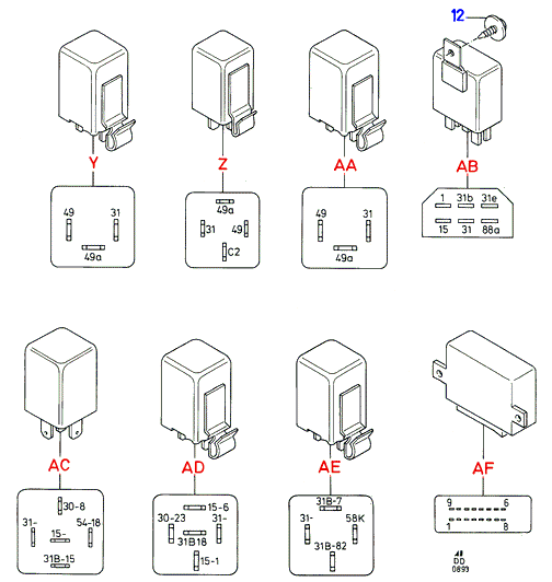 FORD 6149338 - Relays: 1 pcs. onlydrive.pro