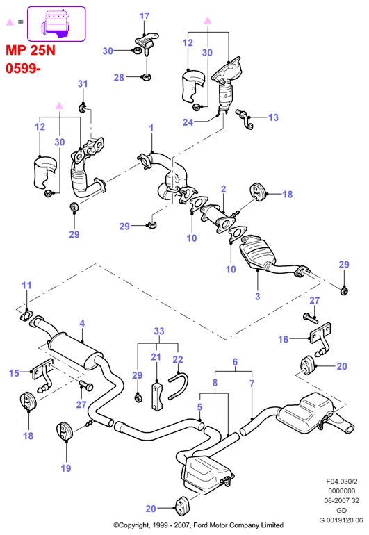 FORD 6 704 665 - Veržlė, išmetimo kolektorius onlydrive.pro