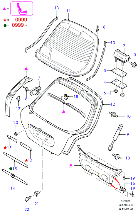 FORD 1 020 156 - Gas Spring, boot, cargo area onlydrive.pro