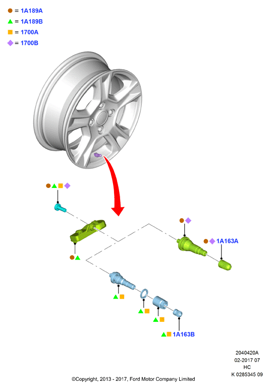 FORD 1936088 - Wheel Sensor, tyre pressure control system onlydrive.pro