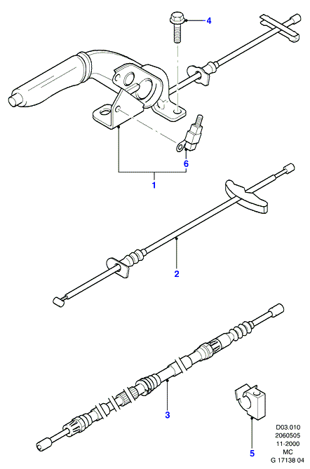 FORD 1050100 - Cable, parking brake onlydrive.pro