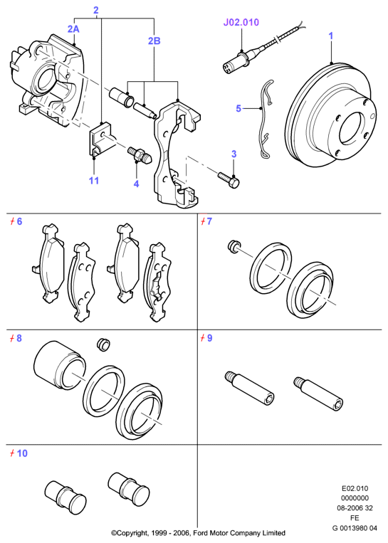 FORD 1521326 - Bremžu uzliku kompl., Disku bremzes onlydrive.pro