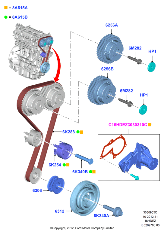 FORD 1823388 - Paskirstymo diržas onlydrive.pro