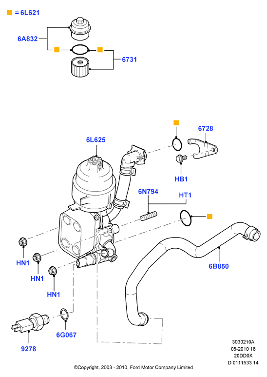 FORD 1303477 - Крышка, корпус масляного фильтра onlydrive.pro