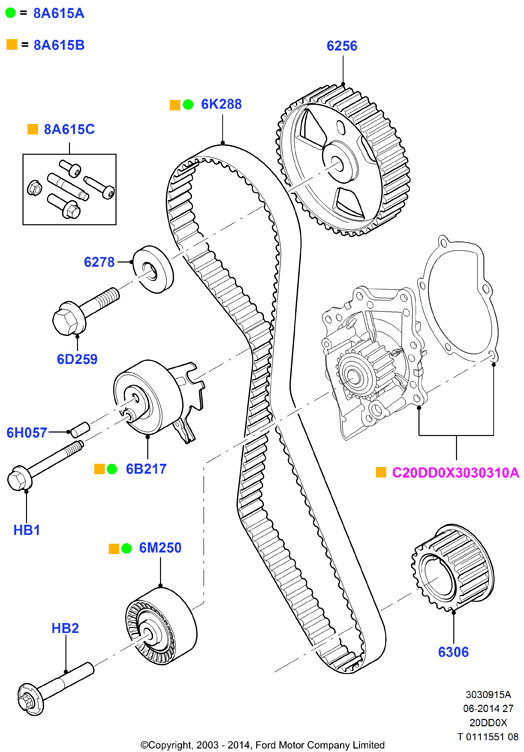 FORD 1855732 - Ūdenssūknis + Zobsiksnas komplekts onlydrive.pro