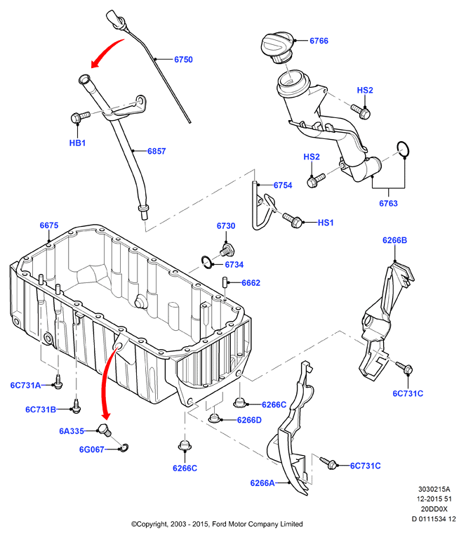 FORD 1 681 599 - Oil pan/oil level indicator, 2.0 di diesel: 1 pcs. onlydrive.pro