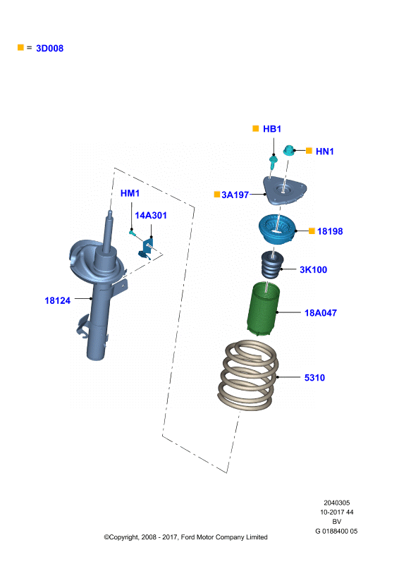 FORD 2036136 - Pakabos statramsčio atraminis guolis onlydrive.pro