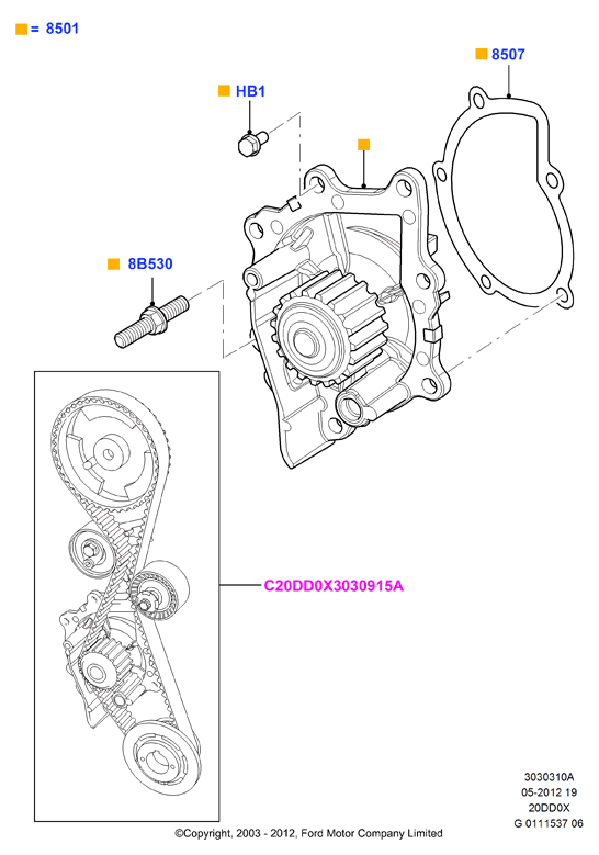 FORD 1 232 726 - Gasket, water pump onlydrive.pro