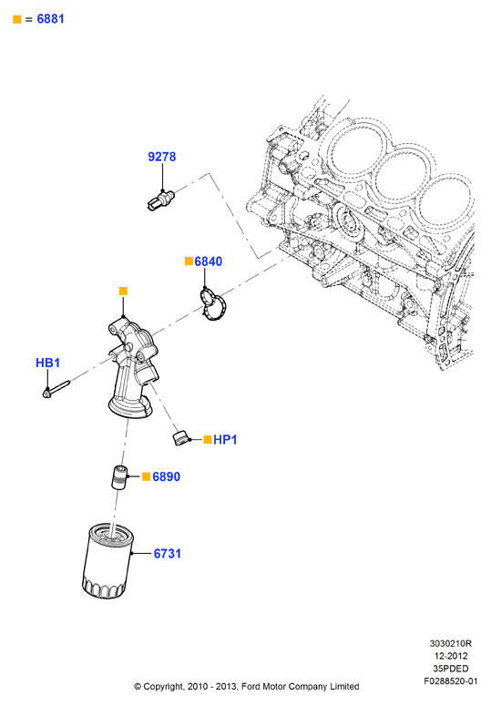 FORD AA5Z-6714-A - Oil cooler and filter, 3.5l dohc vct: 1 pcs. onlydrive.pro