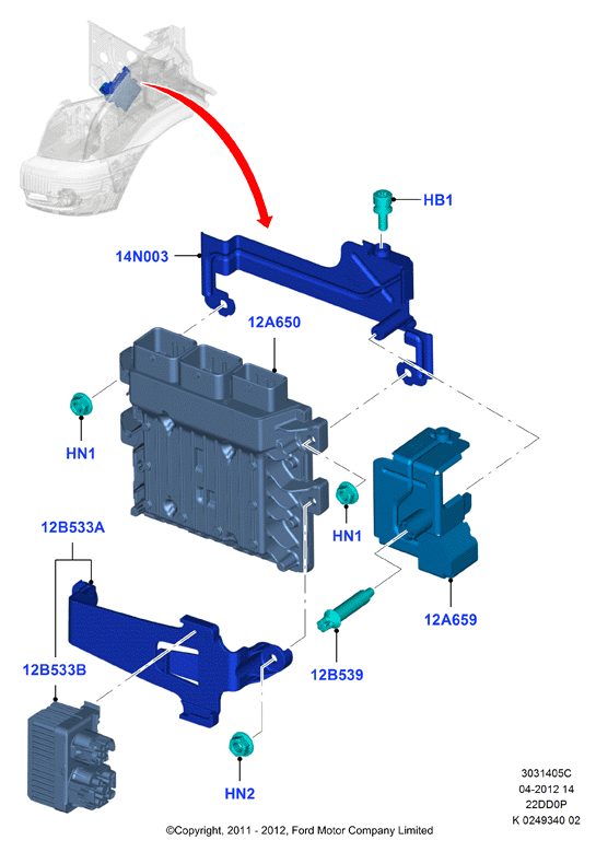 FORD 1719477 - Valdymo blokas, kaitinimo žvakių sistema onlydrive.pro