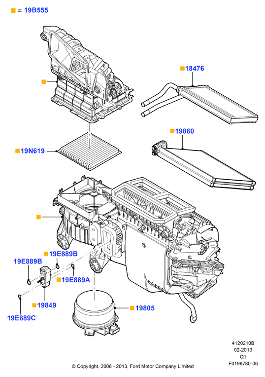 FORD 7T4Z 19N619-B - Фильтр воздуха в салоне onlydrive.pro