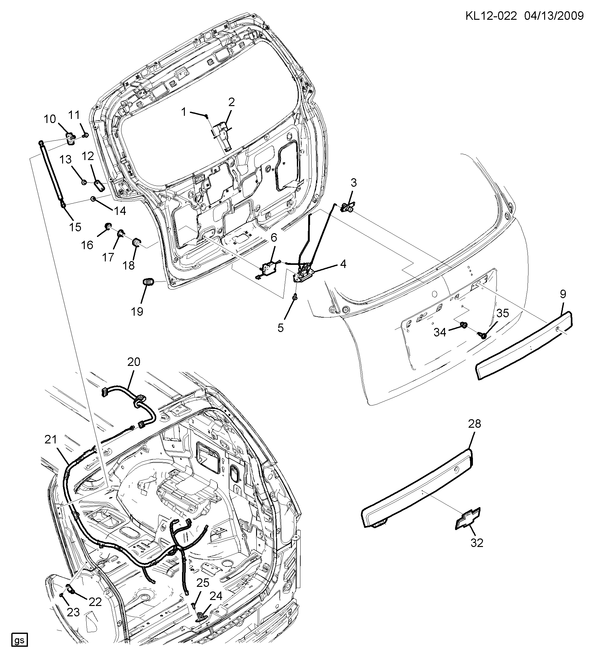 Chevrolet 95326923 - Liftgate hardware part 1 inner part: 01 pcs. onlydrive.pro