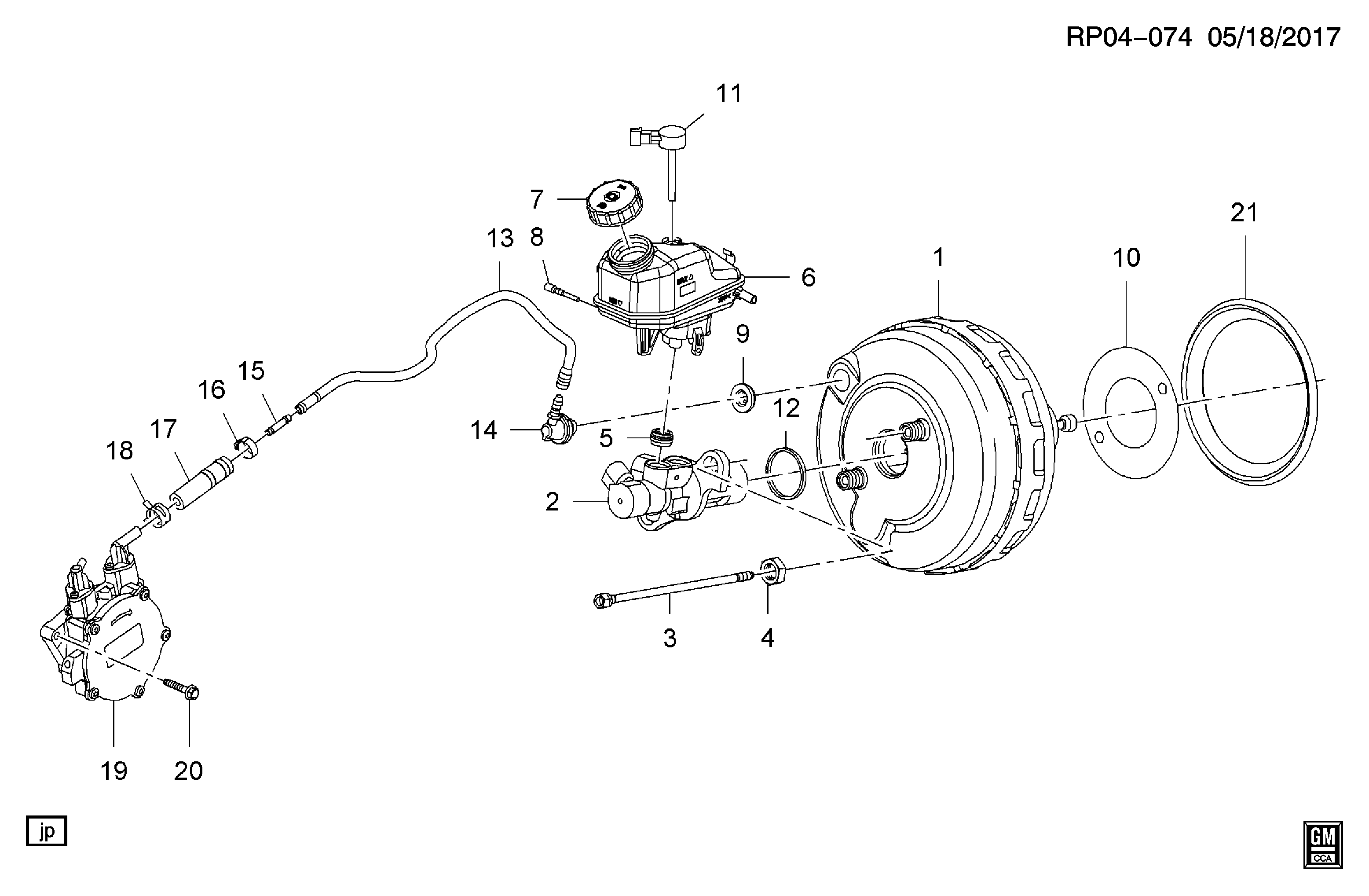 Chevrolet 13286445 - Brake booster & master cylinder mounting (lhd, lnp/2.0y): 01 pcs. onlydrive.pro