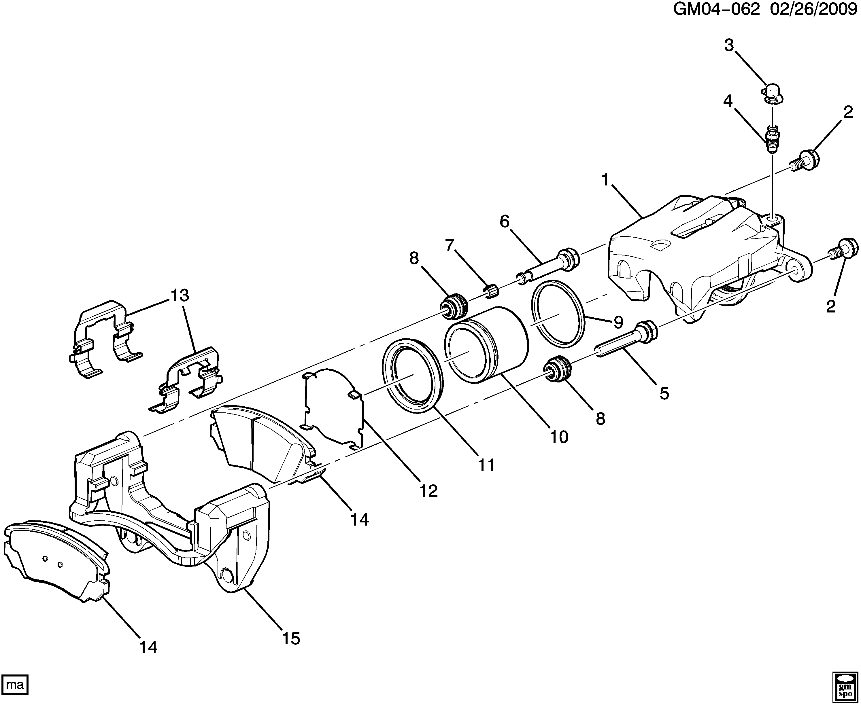 Chevrolet 23316342 - Bremžu uzliku kompl., Disku bremzes onlydrive.pro