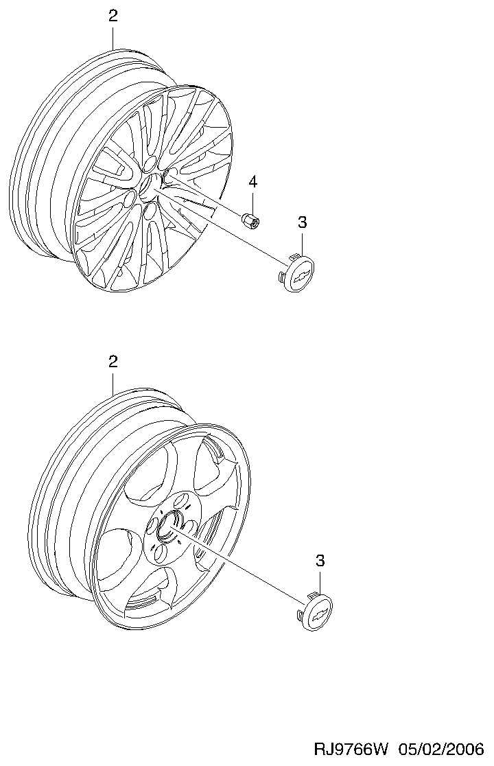 DAEWOO 94837389 - Wheels & wheel cap  (9766): 16 pcs. onlydrive.pro