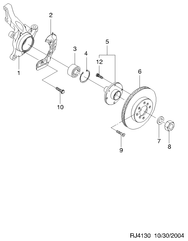 DAEWOO 94501734 - Front knuckle & hub  (4130): 8 pcs. onlydrive.pro