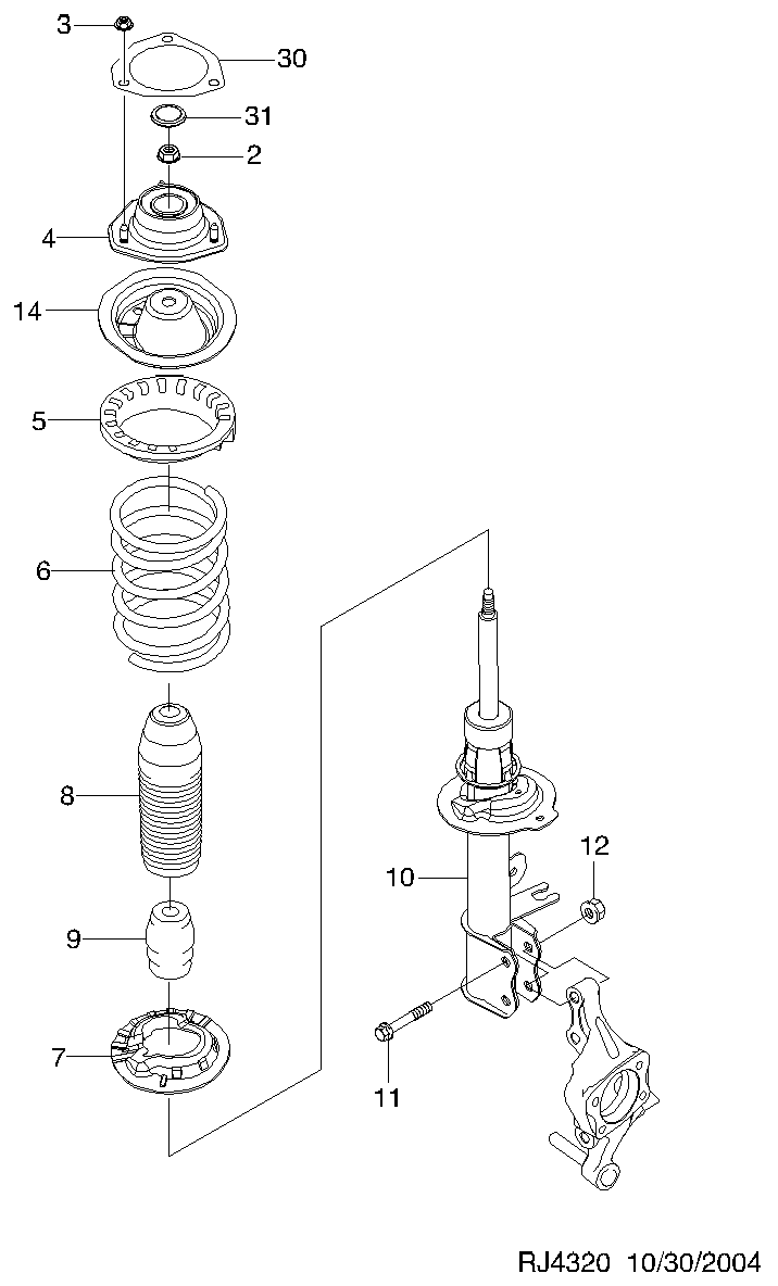 KIA 96457360 - Top Strut Mounting onlydrive.pro