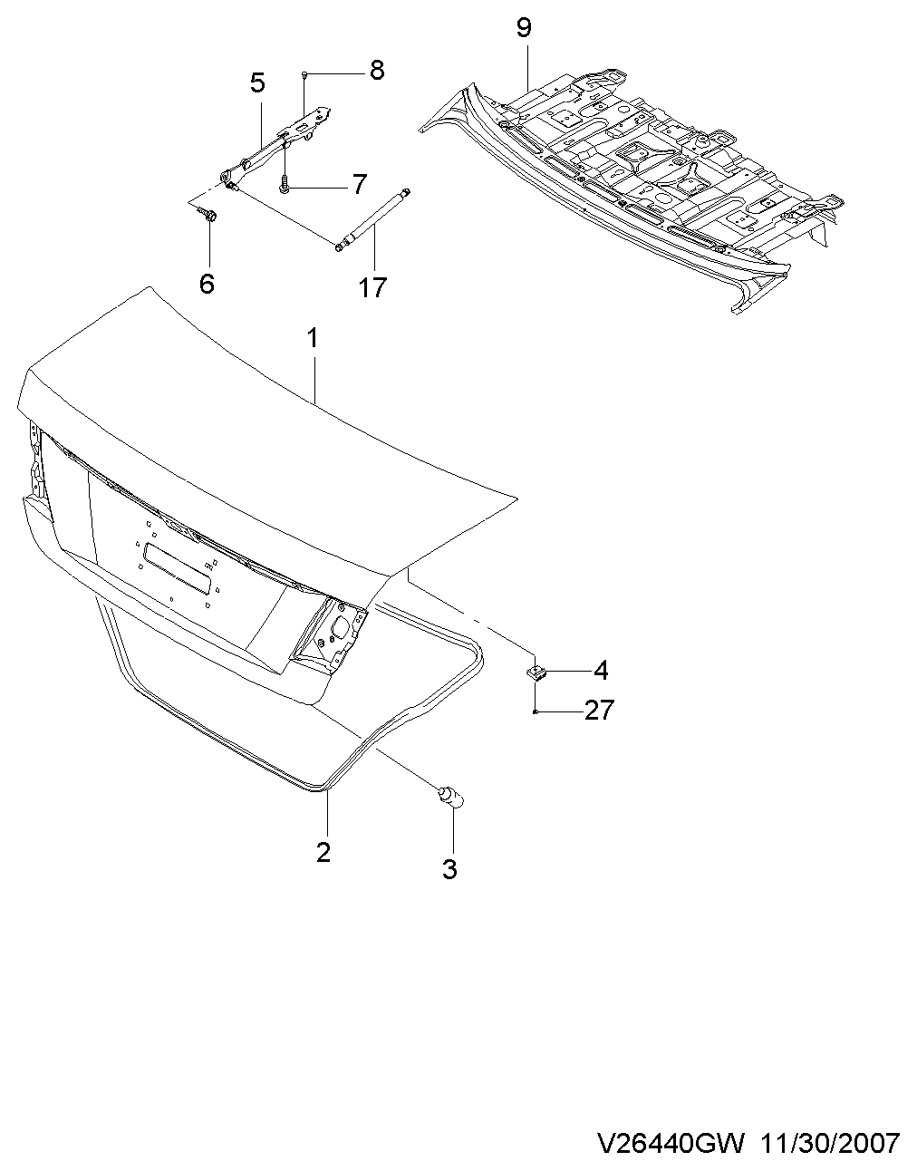 Chevrolet 96474968 - Gas Spring, boot, cargo area onlydrive.pro