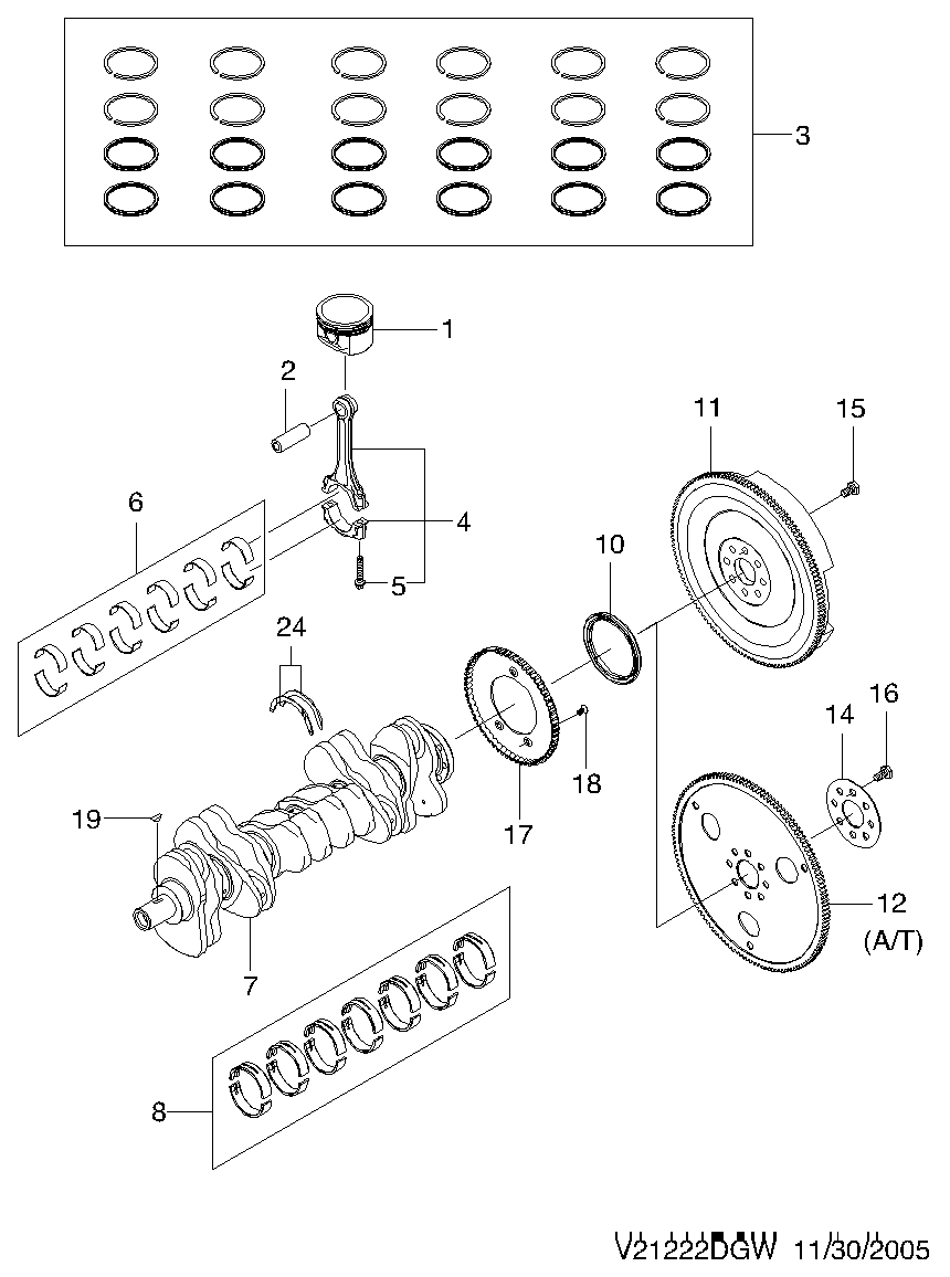 Chevrolet 96 521 516 - Vārpstas blīvgredzens, Kloķvārpsta onlydrive.pro