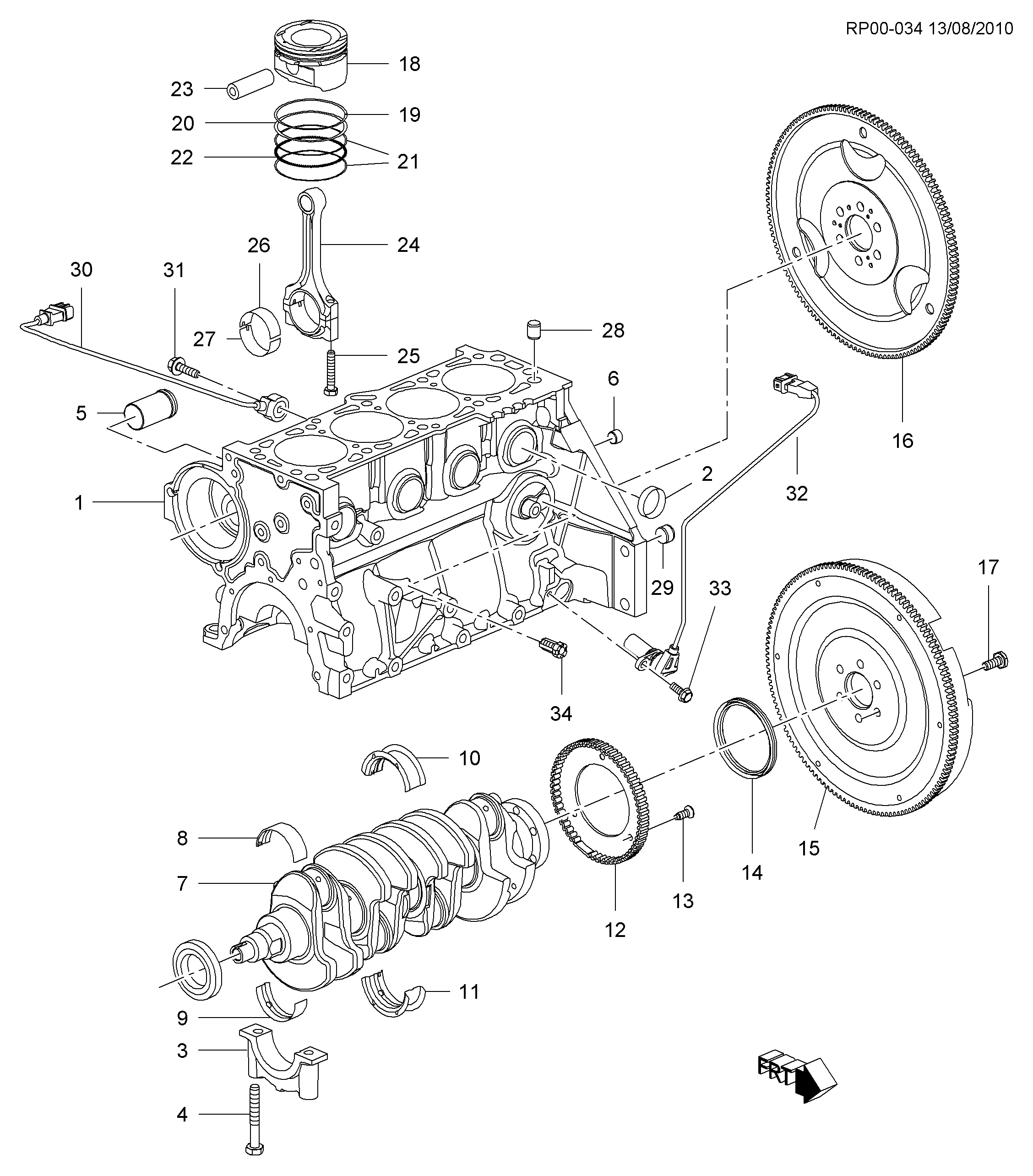 CITROËN 96434780 - Engine asm-1.6l l4 part 1 cylinder block & internal parts(lxt/1.: 01 pcs. onlydrive.pro