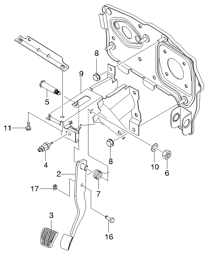 Opel 90105172 - Brake pedal i  (4430): 1 pcs. onlydrive.pro