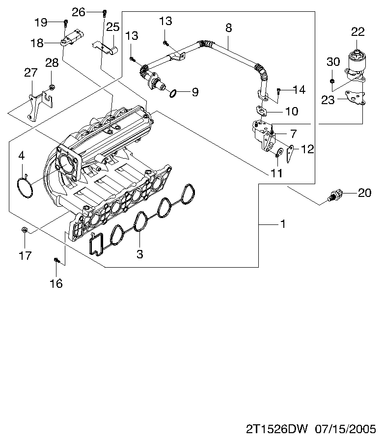 Chevrolet 96325870 - Intake manifold(t4)  (1526): 1 pcs. onlydrive.pro