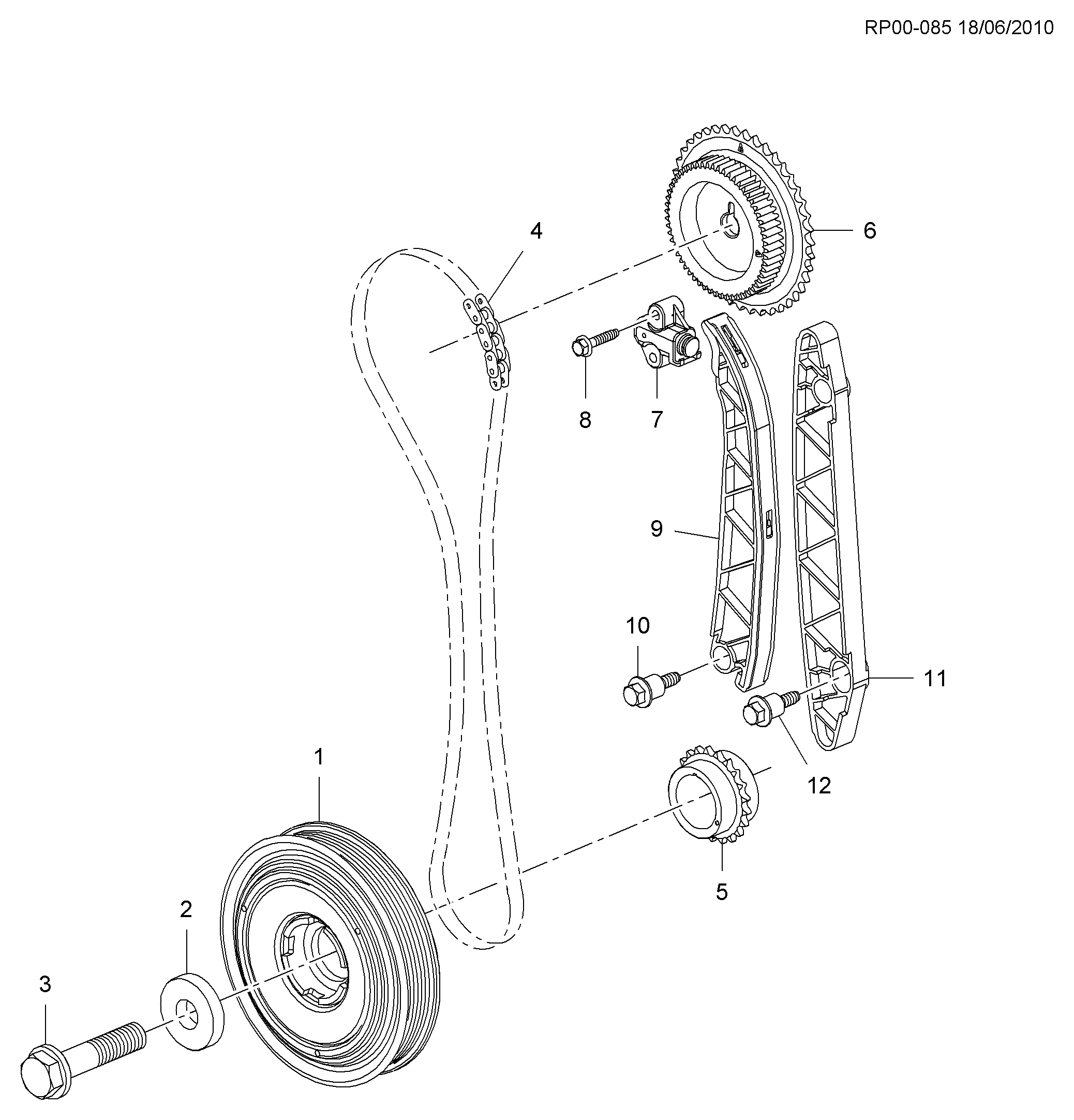 Opel 96868279 - Engine asm-2.0l l4 part 3 timing chain, gears and pulleys(lnp/2.: 01 pcs. onlydrive.pro