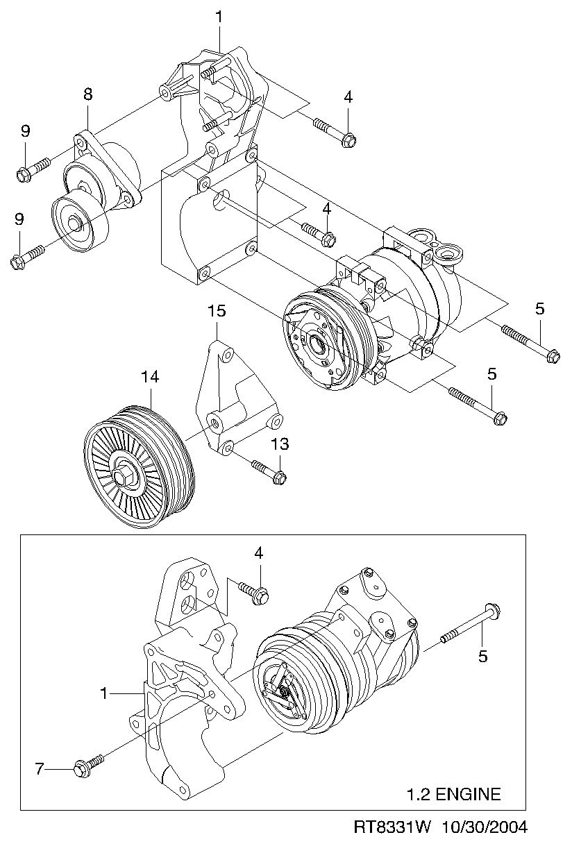 KIA 96349976 - Compressor mount ii  (8331): 1 pcs. onlydrive.pro