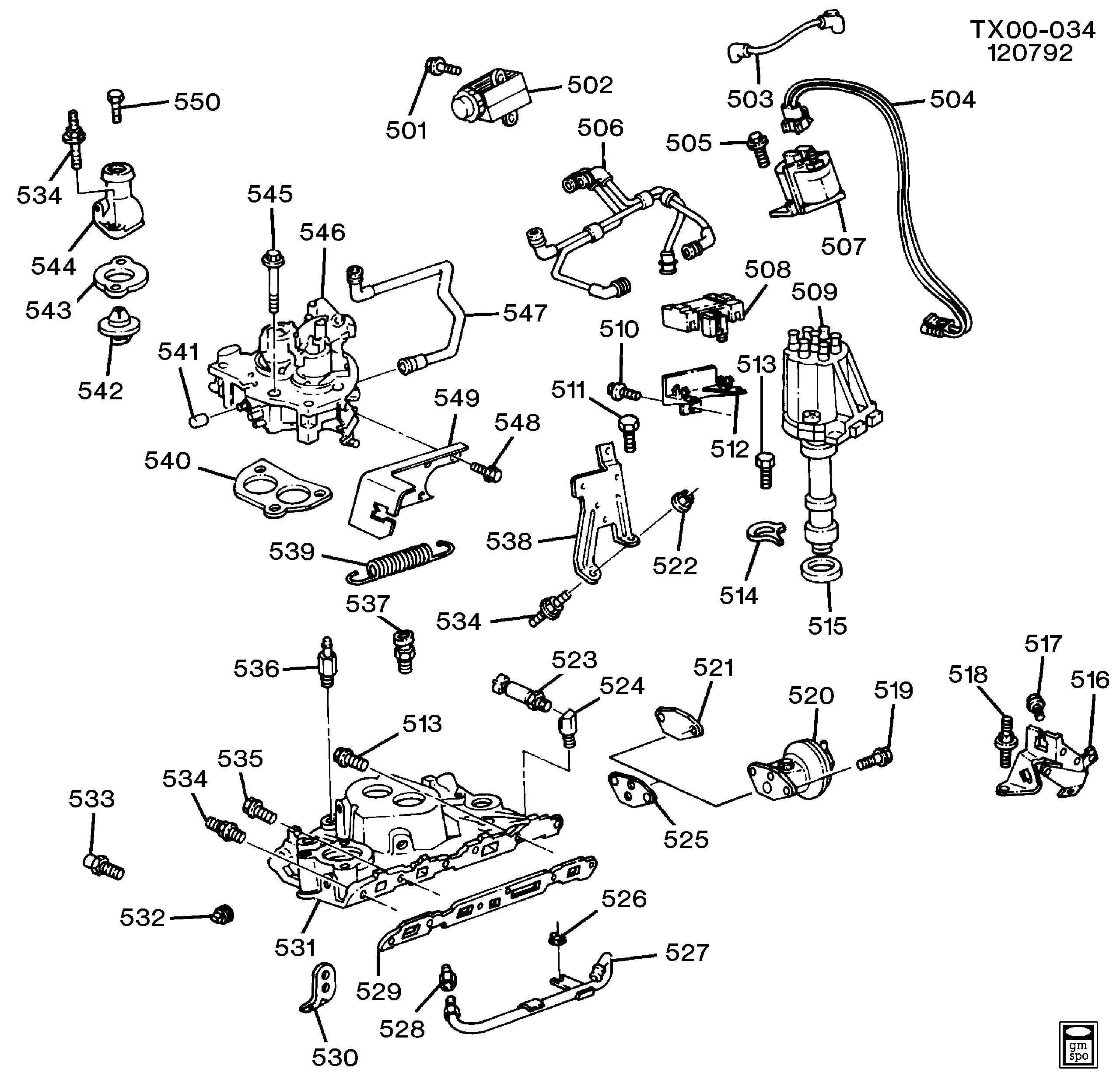 Opel 15 32 6386 - Engine asm-4.3l v6 part 5 manifold & fuel related parts (lb4/4.3: 01 pcs. onlydrive.pro