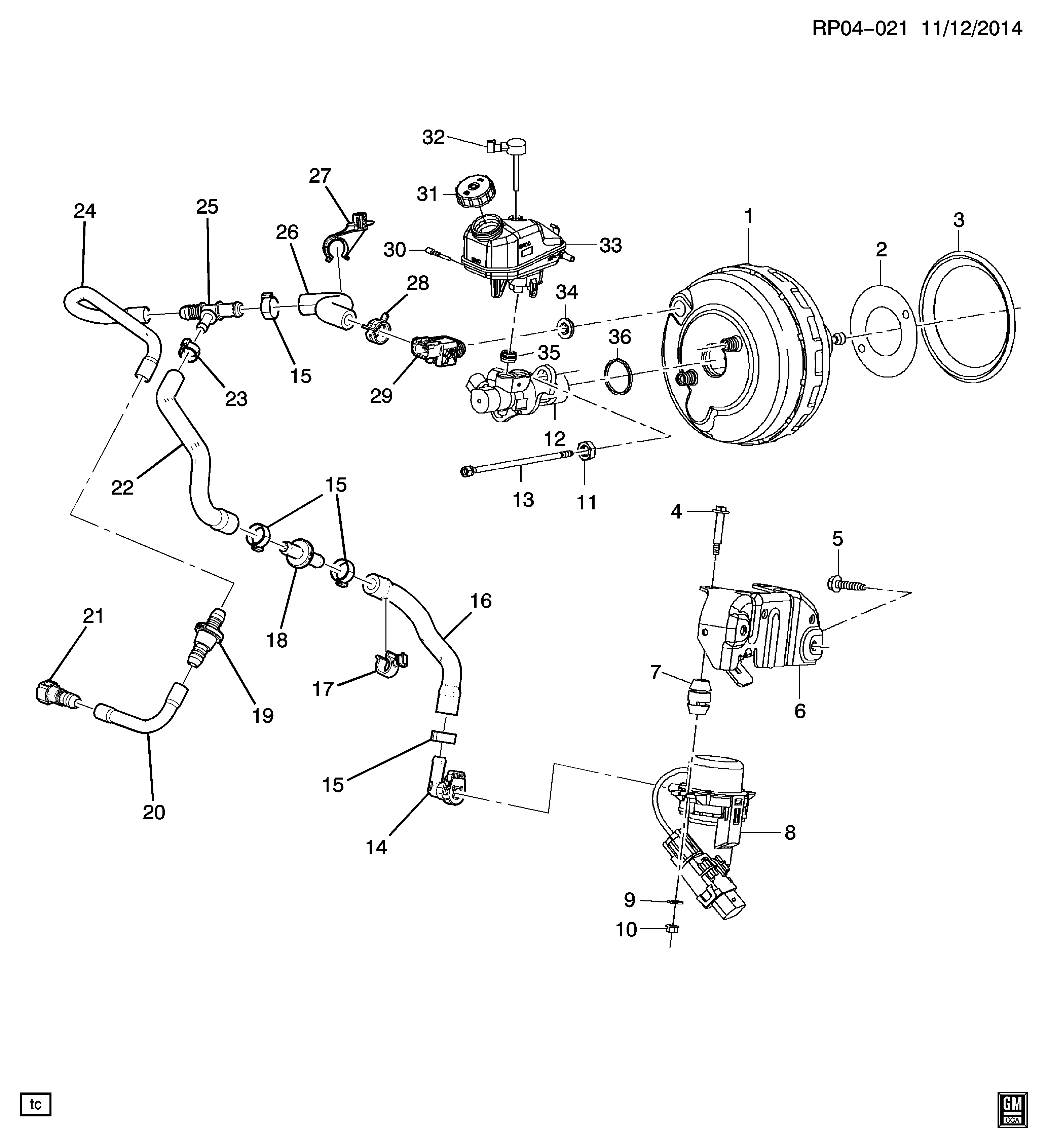 Opel 13398752 - Brake booster & master cylinder mounting (lhd, 2h0/1.8-5, suspen: 01 pcs. onlydrive.pro