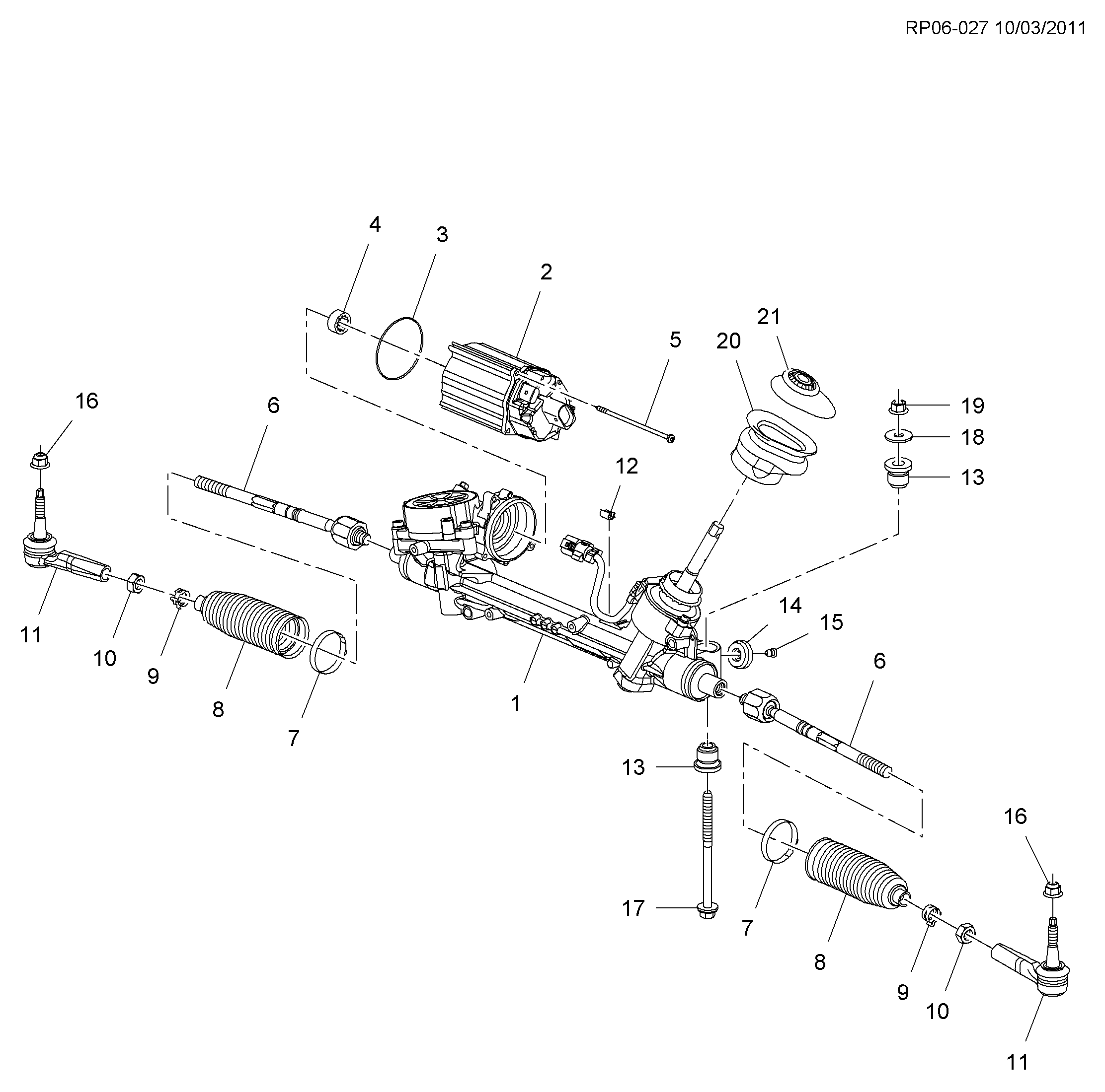 Opel 13286686 - Steering gear asm (lhd, electric nj1): 02 pcs. onlydrive.pro