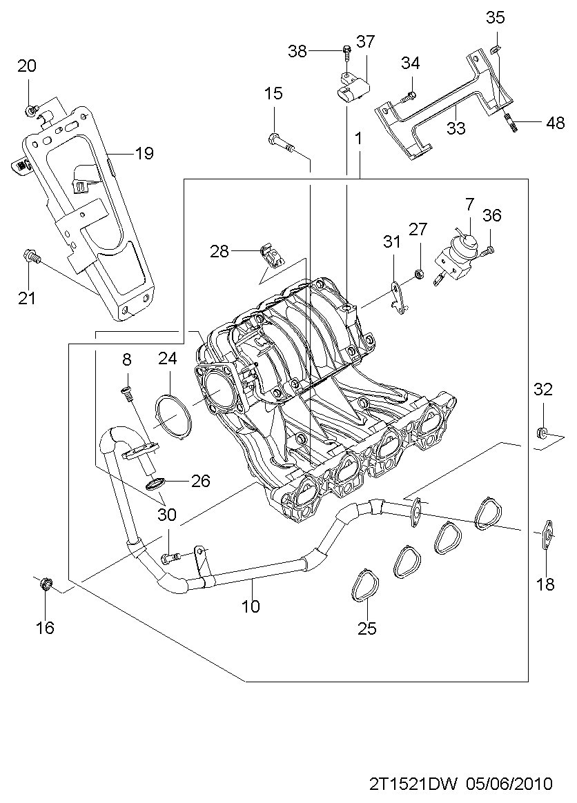 DAEWOO 25 184 081 - Intake manifold(fam i dohc)  (1521): 1 pcs. onlydrive.pro