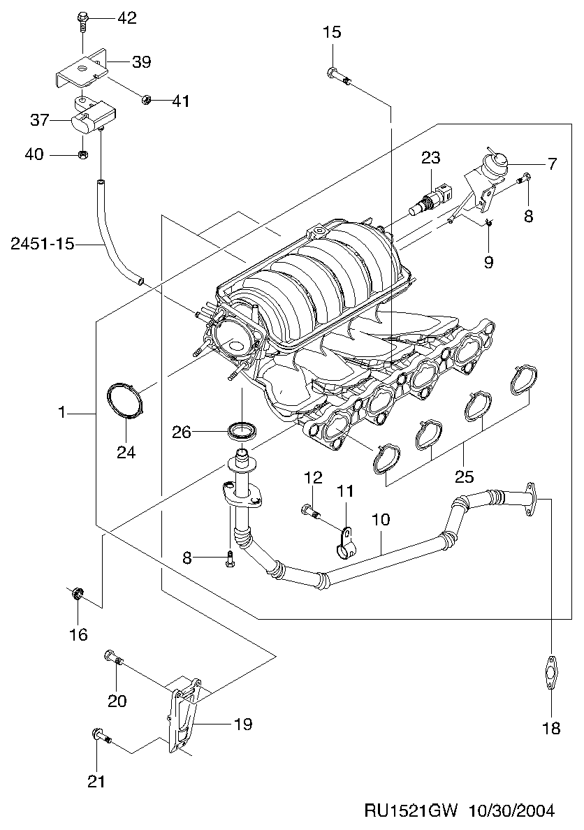 Chevrolet 25184080 - Intake manifold(fam i dohc)  (1521): 1 pcs. onlydrive.pro