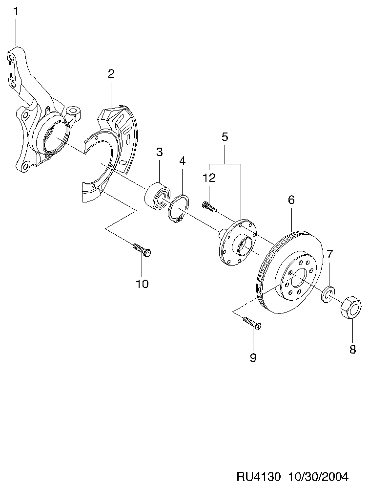 Chevrolet 94535259 - Front knuckle & hub  (4130): 2 pcs. onlydrive.pro