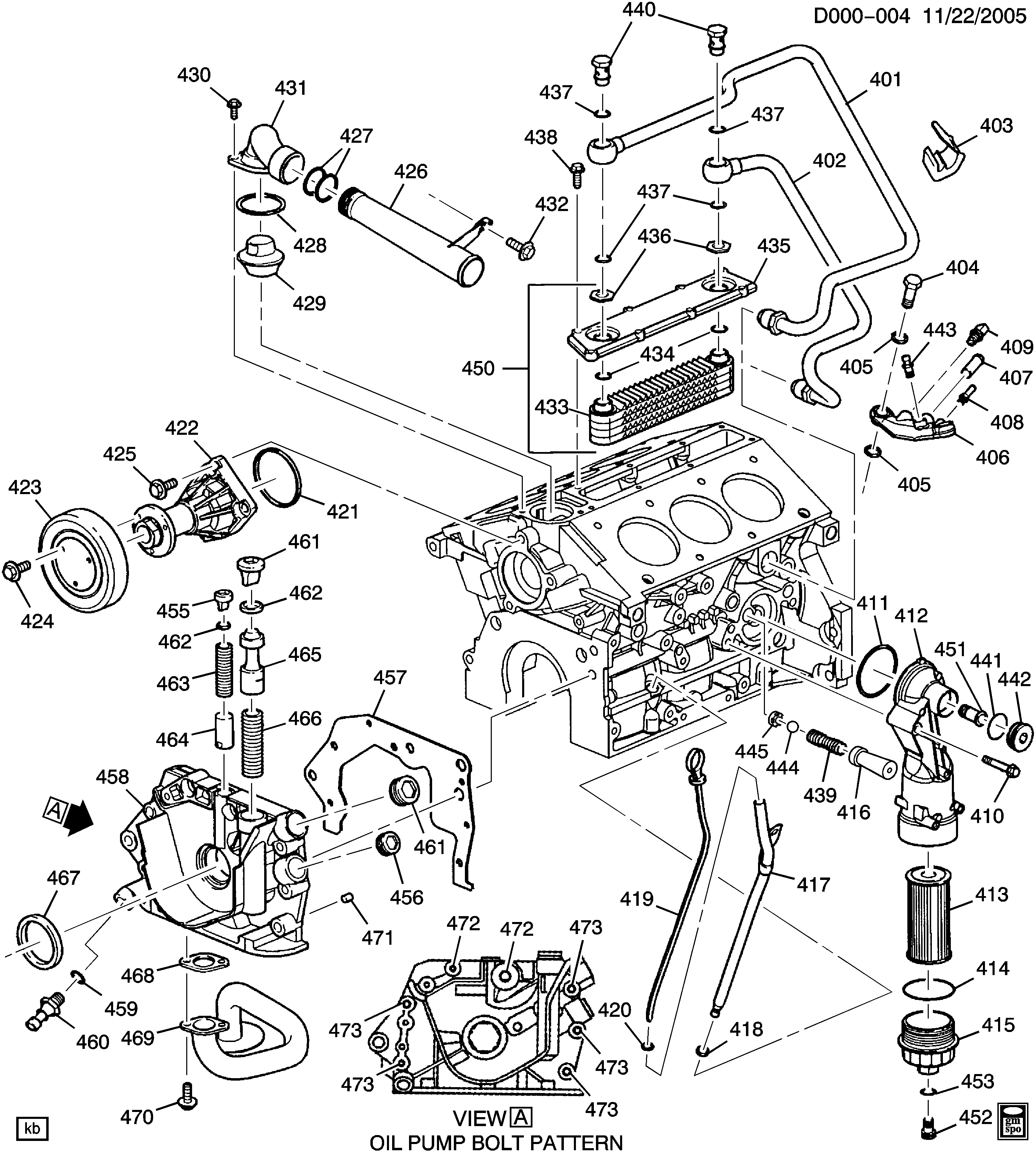 Opel 90 322 669 - Engine asm-3.2l v6 part 4 oil pump,oil pan & related parts(la3/3: 01 pcs. onlydrive.pro