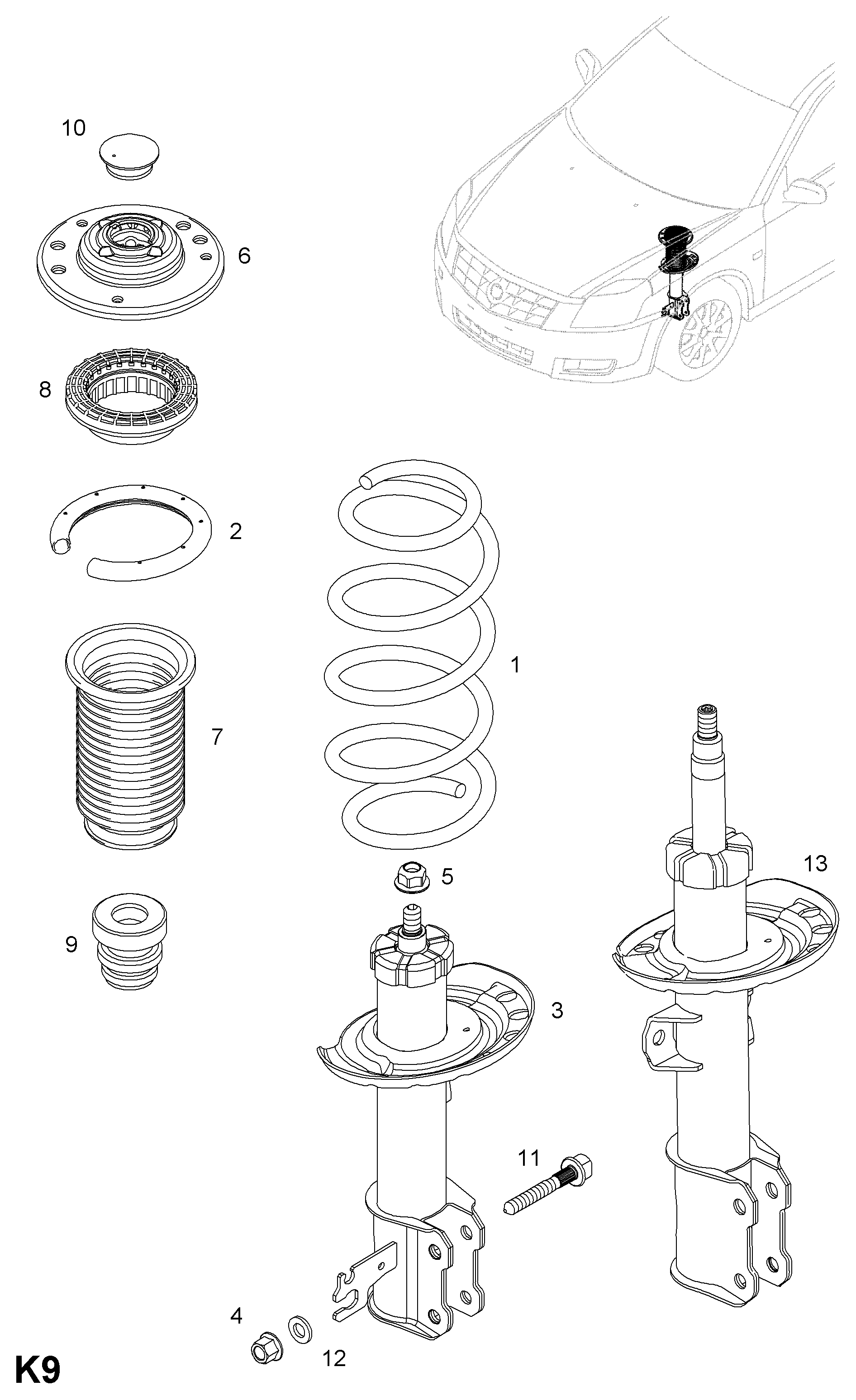 Opel 344435 - Tolmukaitse komplekt,Amordid onlydrive.pro