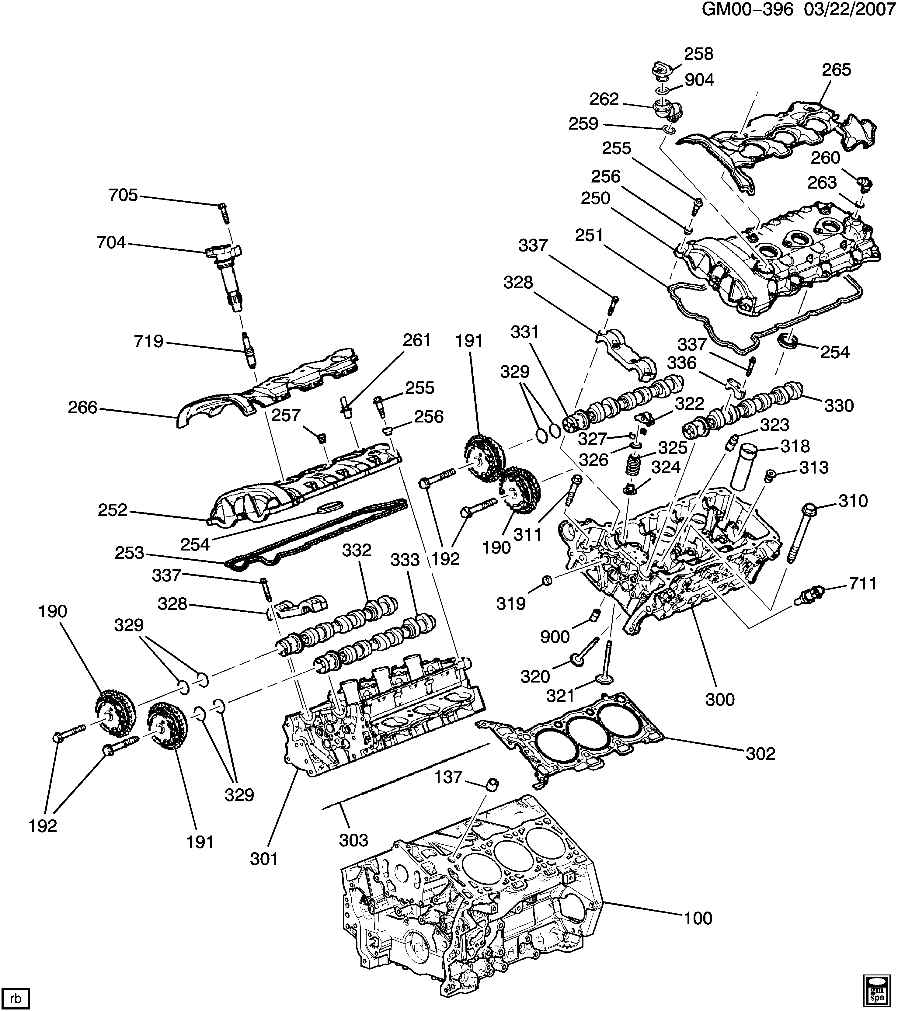 Chevrolet 12641261 - Engine asm-2.8l v6 part 2 cylinder head & related parts (lp1/2.8: 01 pcs. onlydrive.pro