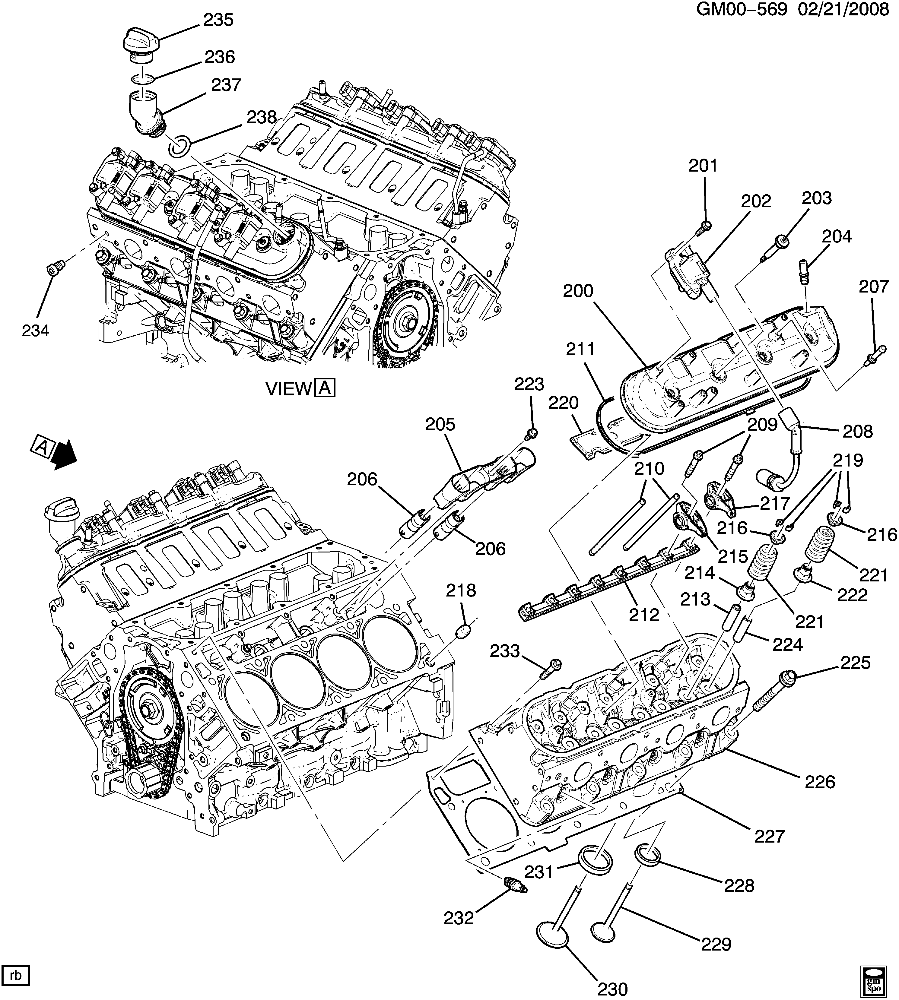 Chevrolet 12 571 165 - Engine asm-6.2l v8 part 2 cylinder head & related parts (lsa/6.2: 08 pcs. onlydrive.pro