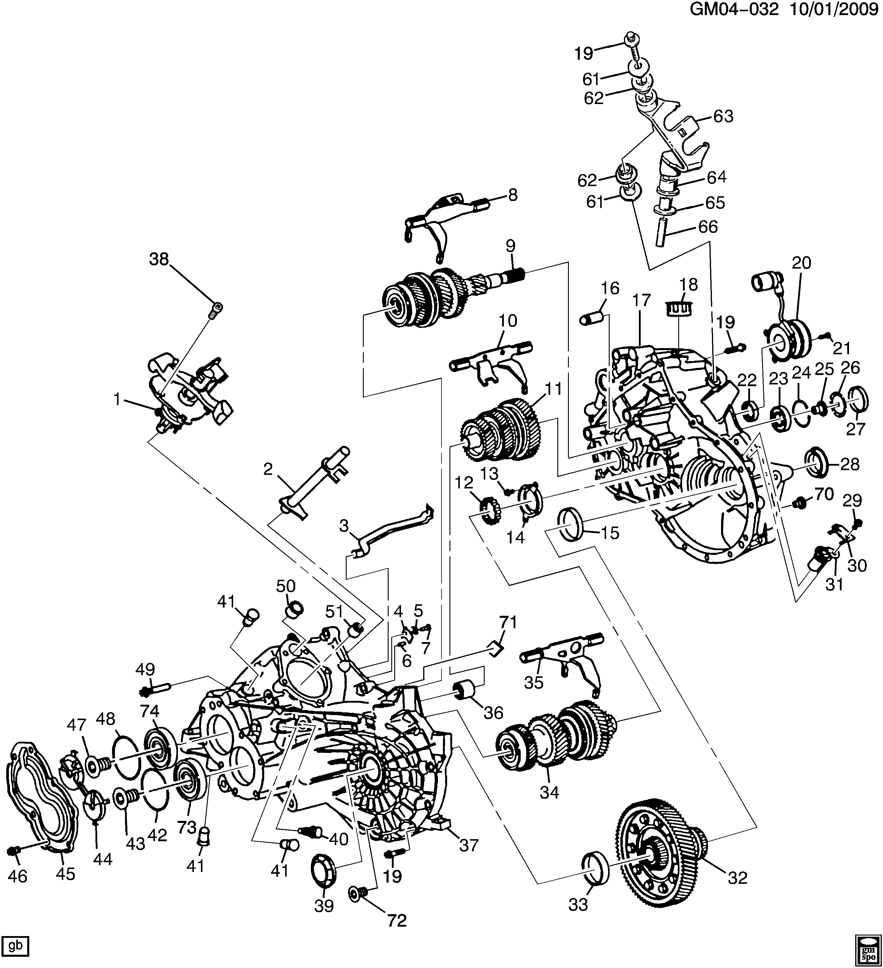 DAEWOO 90482454 - 5-speed manual transaxle part 1 case & component parts(m86): 01 pcs. onlydrive.pro