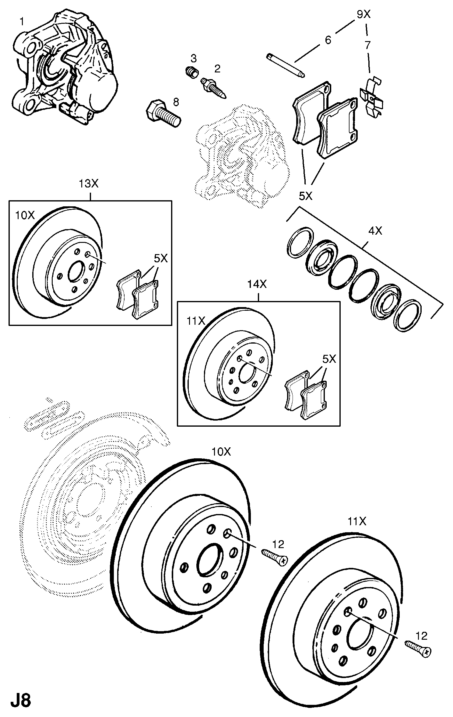 Opel 1605617 - Rear brake kits: 1 pcs. onlydrive.pro