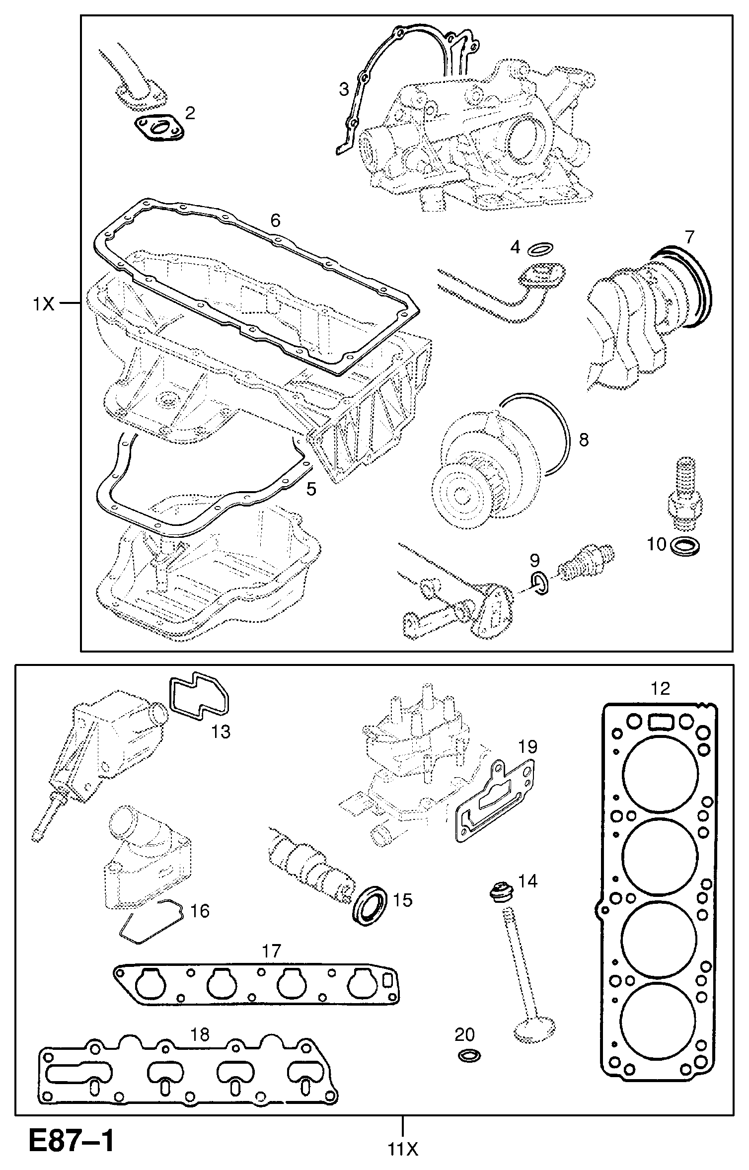 Opel 6 46 914 - Engine gasket sets (contd.): 1 pcs. onlydrive.pro