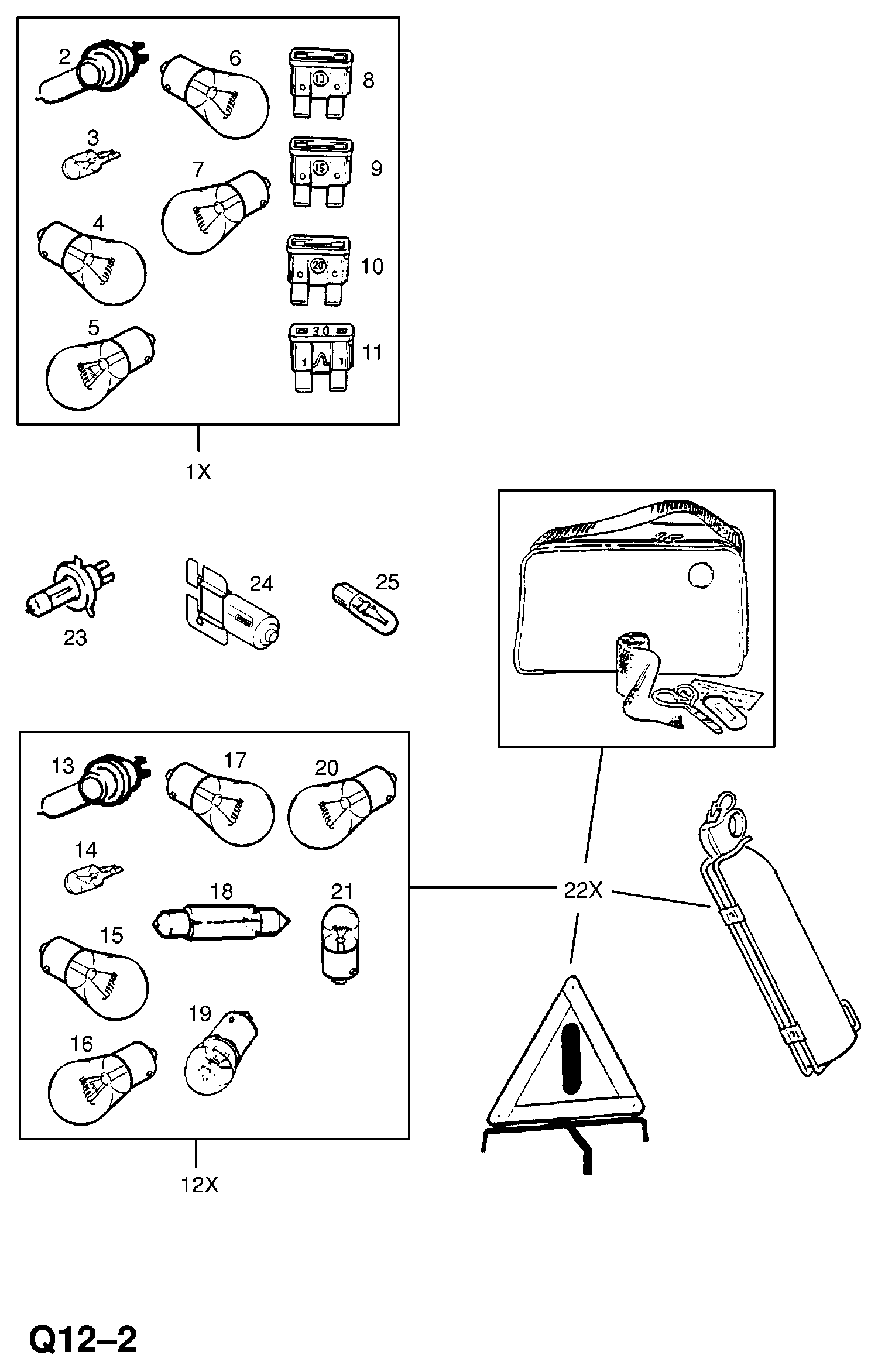 Opel 2098 928 - Bulb and fuse sets: 1 pcs. onlydrive.pro