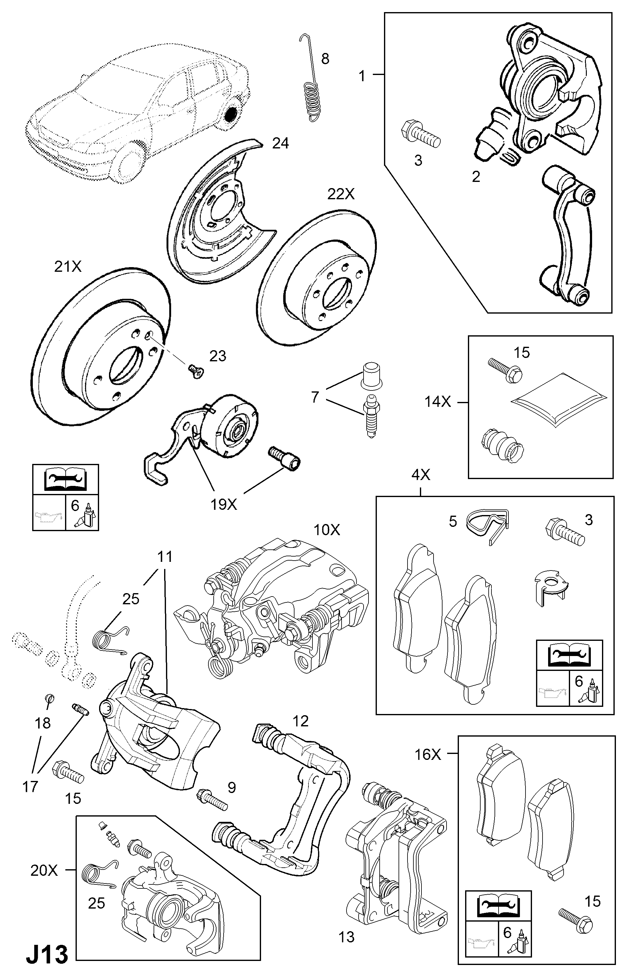 Opel 1605093 - Rear brake disc caliper: 1 pcs. onlydrive.pro